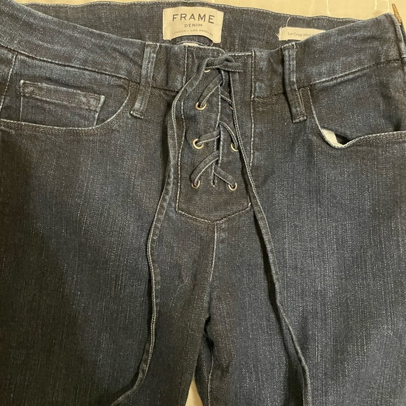 FRAME Denim Le Crop Mini Boot Lace Up Jeans Size 27 - Picture 6 of 8
